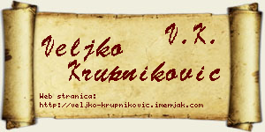 Veljko Krupniković vizit kartica